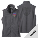 L219 - S141E001 - EMB - Ladies Fleece Vest with Laser Etch Back